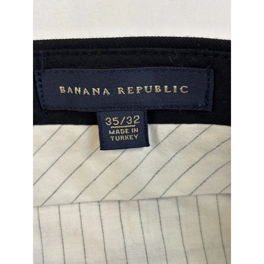 Banana Republic Men's 35X32 Black 100% Wool Dress Pants Preppy Career‎ Office